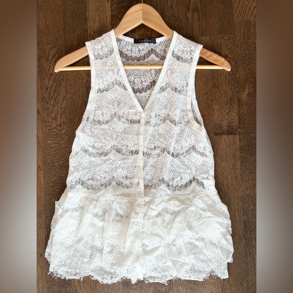 [Free add on item] Vintage delicate ruffled lace top - Picture 2 of 9